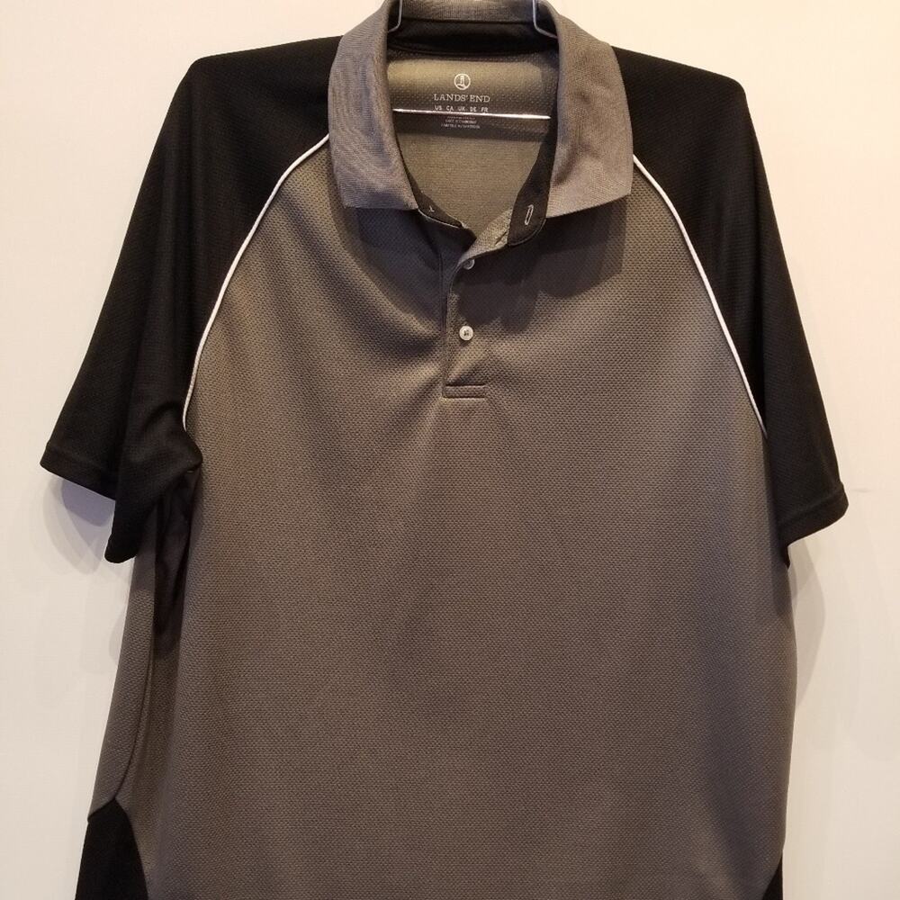 Lands' End Mens Polo‎ Shirt Casual Golf Shirt Short Sleeve Size L